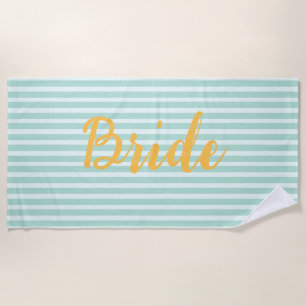 Bride Wedding bachelorette Wife Yellow Beach Towel