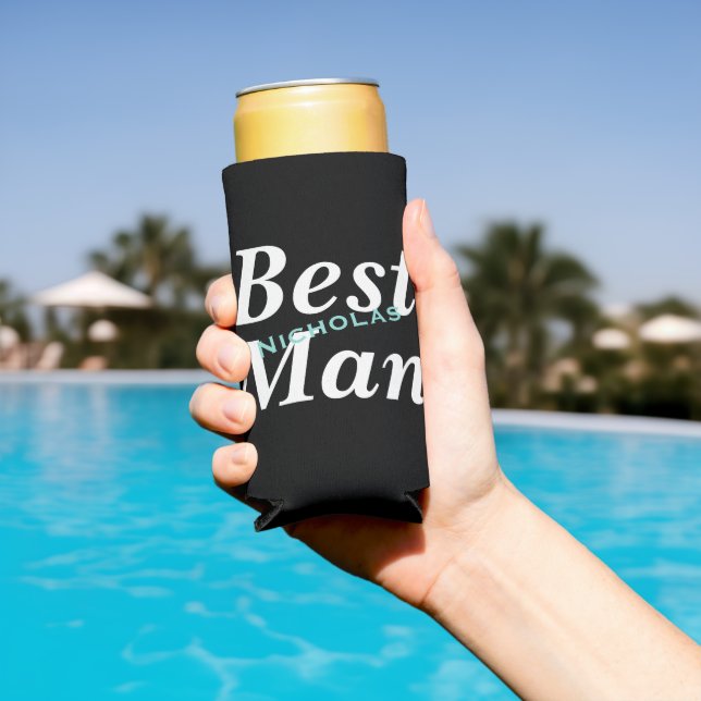 BRIDE Wedding Bridal Party Be My Best Man Seltzer Can Cooler (In Situ Pool)
