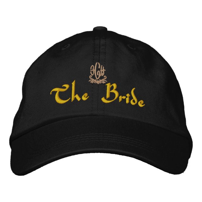 Bride Wedding Brown Embroidered Hat (Front)