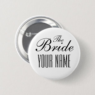 Bride wedding button with custom name