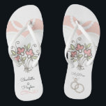 Bride Wedding Custom Flip Flops<br><div class="desc">Wedding Flip Flops for the pretty bride! Personalise and add your custom names and the wedding date.</div>