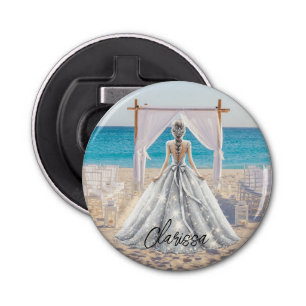 Bride Wedding Day Beach Wedding Fancy Gown Bridal Bottle Opener