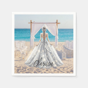 Bride Wedding Day Beach Wedding Fancy Gown Bridal Napkin
