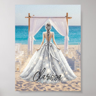 Bride Wedding Day Beach Wedding Fancy Gown Bridal Poster