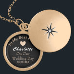 Bride Wedding Day Keepsake Gift Personalised Gold Plated Necklace<br><div class="desc">A lovely keepsake gift for your future wife to be on your wedding day and easy to customise at no extra cost.</div>
