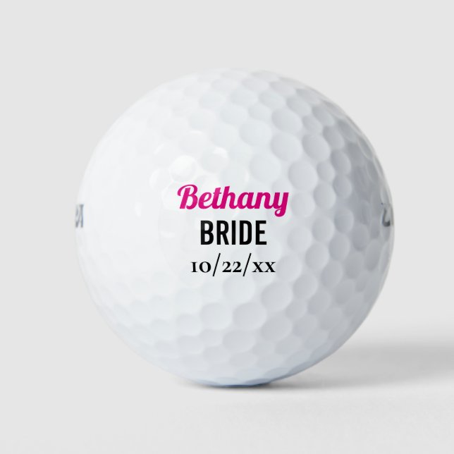 Bride Wedding Favour Bachelorette Party Golf Balls (Front)