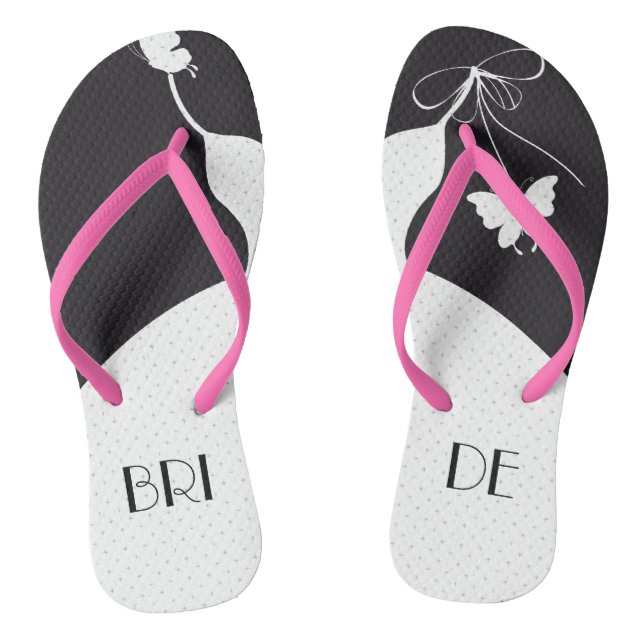 Bride Wedding Flip Flops (Footbed)