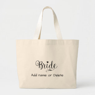 Bride Wedding Gift Large Canvas Tote Bag