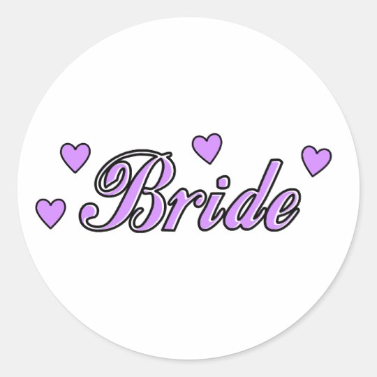 Bride Wedding Hearts Classic Round Sticker