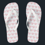 Bride Wedding Honeymoon Pink Bow Flip Flops<br><div class="desc">Designed for the bride to be.  Create your custom flip flops to commemorate your wedding day.  Great for bridal showers,  bachelorette parties and beach weddings!</div>