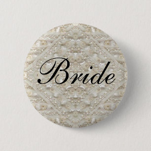 Bride Wedding lace antique 6 Cm Round Badge