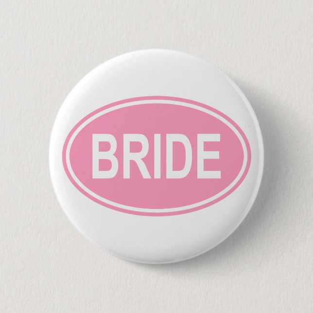 Bride Wedding Oval Pink 6 Cm Round Badge (Front)