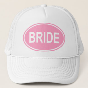 Bride Wedding Oval Pink Trucker Hat
