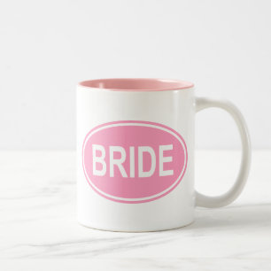 Bride Wedding Oval Pink Two-Tone Coffee Mug