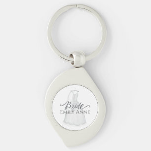 Bride Wedding Pretty Personalised Custom Vintage Key Ring