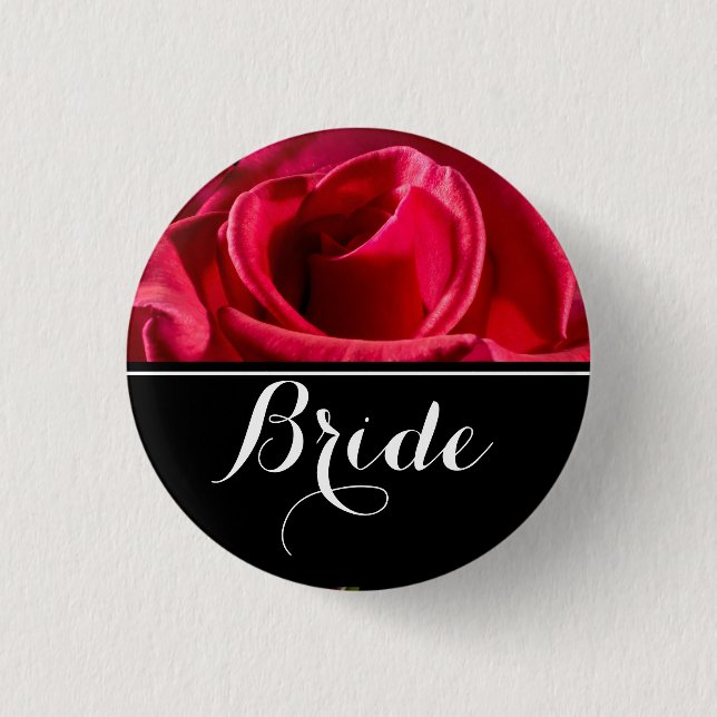 Bride Wedding Red Roses 3 Cm Round Badge (Front)
