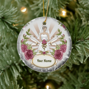 Bride Wedding Roses ornament