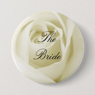 Bride (White Rose) 7.5 Cm Round Badge