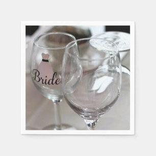 Bride wine glass napkin