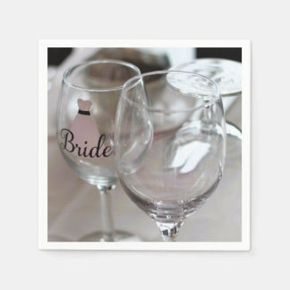 Bride wine glass napkin
