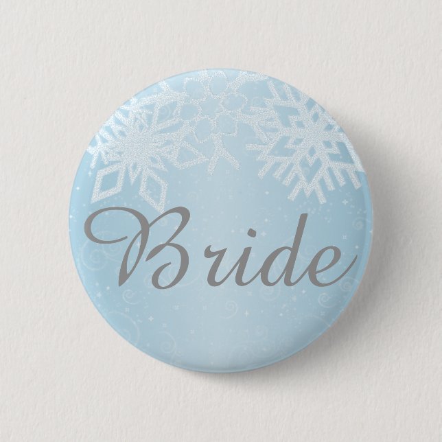 Bride Winter Snowflakes 6 Cm Round Badge (Front)