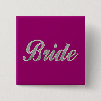 Bride with bling 15 cm square badge