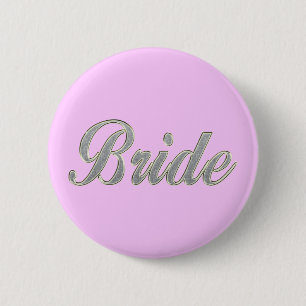 Bride with bling 6 cm round badge