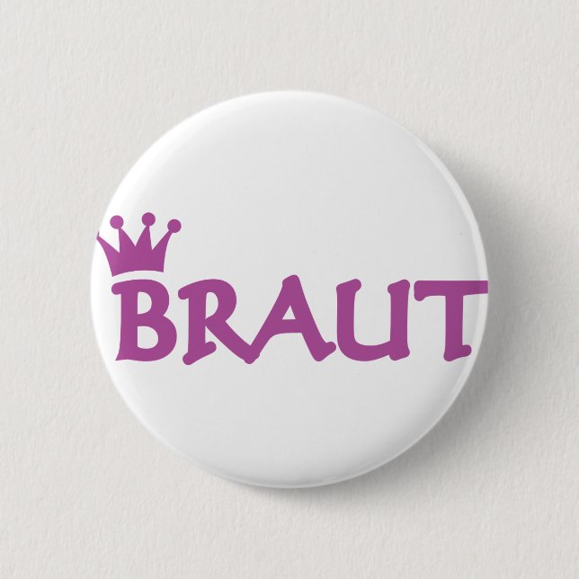 bride with crown icon 6 cm round badge (Front)