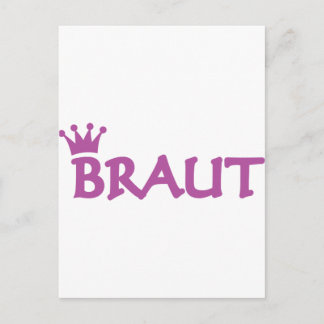 bride with crown icon postcard