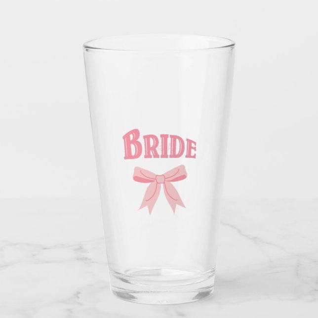 BRIDE with Custom Name  Glass (Front)