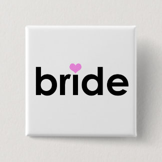 Bride with Heart 15 Cm Square Badge