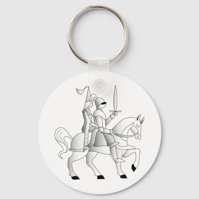 Bride with Knight in Shining Armour Key Ring (Front)