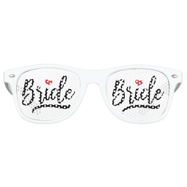 Bride With Red Heart Retro Sunglasses (Front)