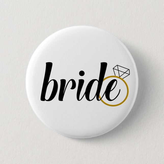 Bride with Ring 6 Cm Round Badge (Front)