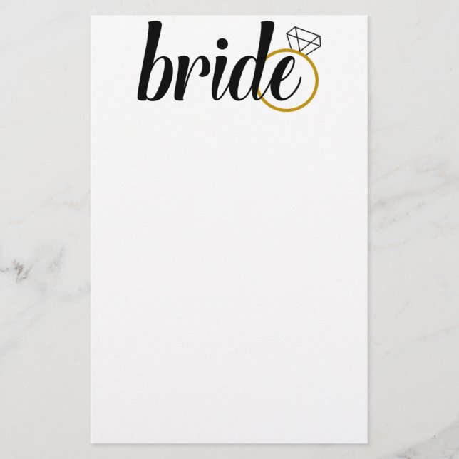 Bride with Ring Stationery (Front)
