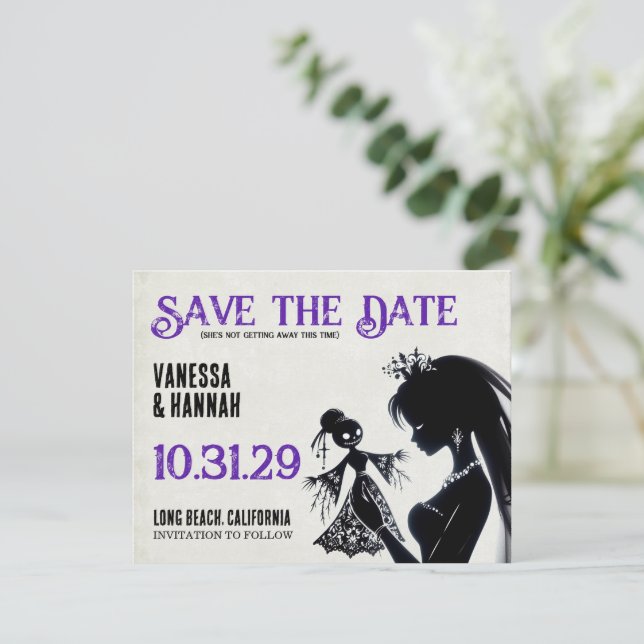 Bride with Voodoo Doll Bride Save The Date (Standing Front)
