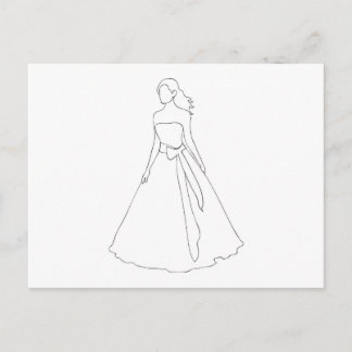 Bride With Wavy Hair Postcard