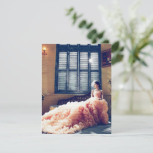 Bride Woman Model Wedding Dress Room windows Invitation