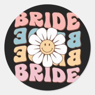 Bride Women Shirts Bride Bridal Bachelorette Party Classic Round Sticker