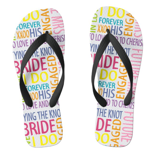 Bride Words Flip Flops (Footbed)