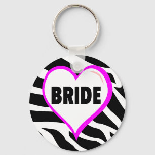 Bride  Zebra Stripes Key Ring