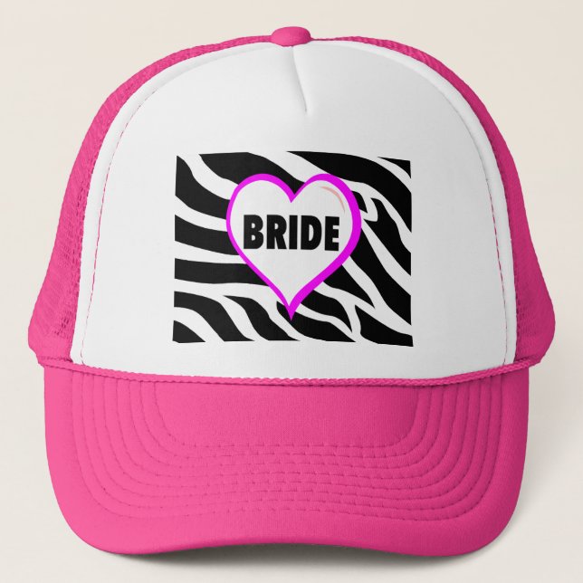Bride  Zebra Stripes Trucker Hat (Front)