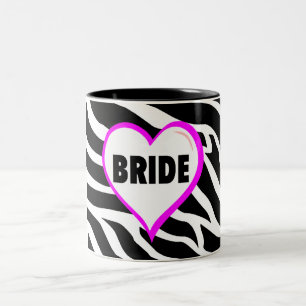 Bride Zebra Stripes Two-Tone Coffee Mug