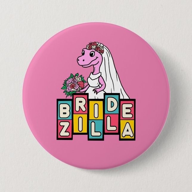Bride Zilla Retro  7.5 Cm Round Badge (Front)