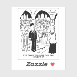 Bridegroom Practical Joke Wedding Cartoon.