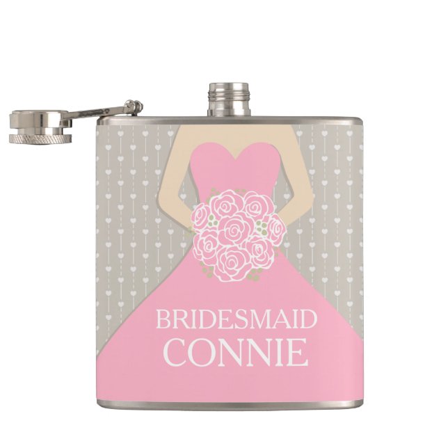 Bridemaid pink dress named hip flask (Opened)