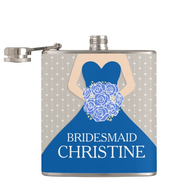 Bridemaid royal blue dress named hip flask (Opened)