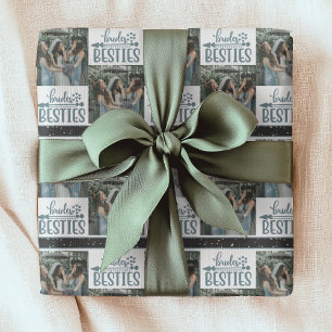 Brides Besties Modern Photo Wedding Bridesmaid Wrapping Paper