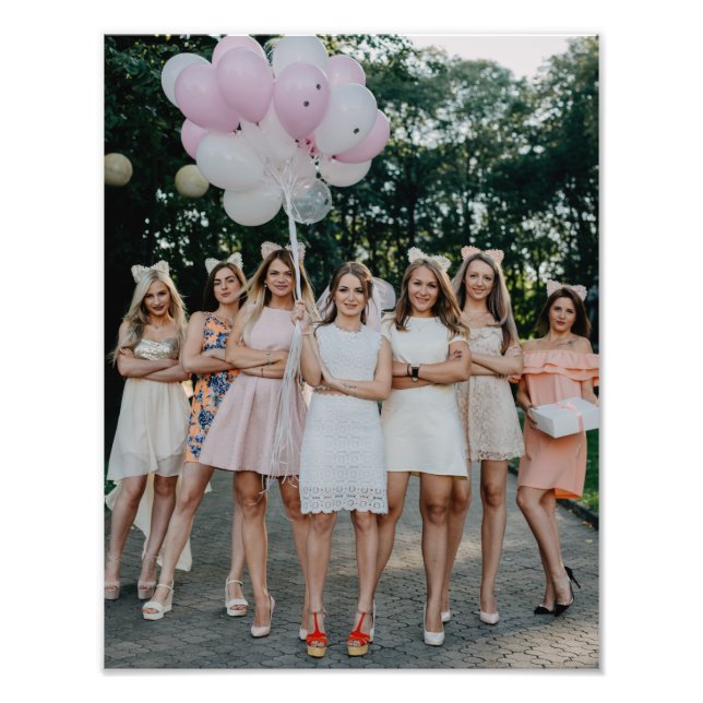 Bride's Besties Wedding Bridesmaids DIY Add Photo (Front)