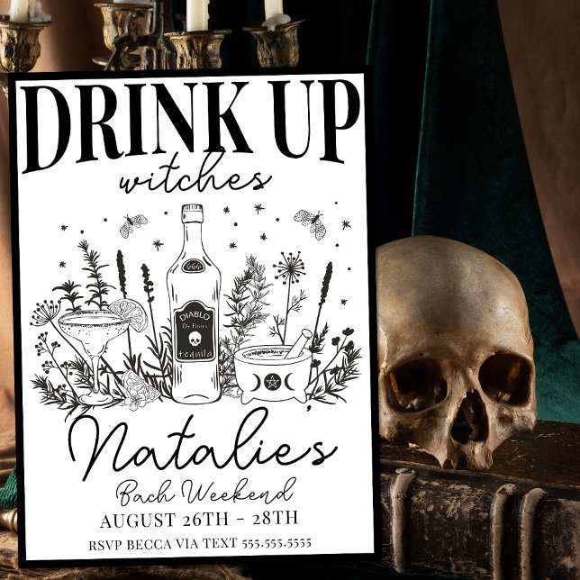 Bride's Coven Witchy Bachelorette Party Itinerary  Invitation (Creator Uploaded)